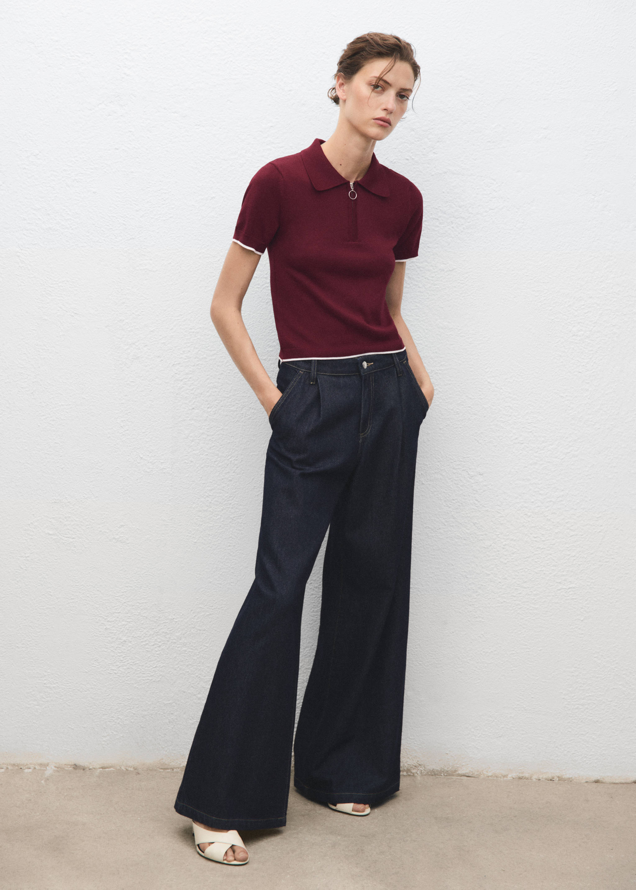 Polo-neck sweater with zipper - General plane