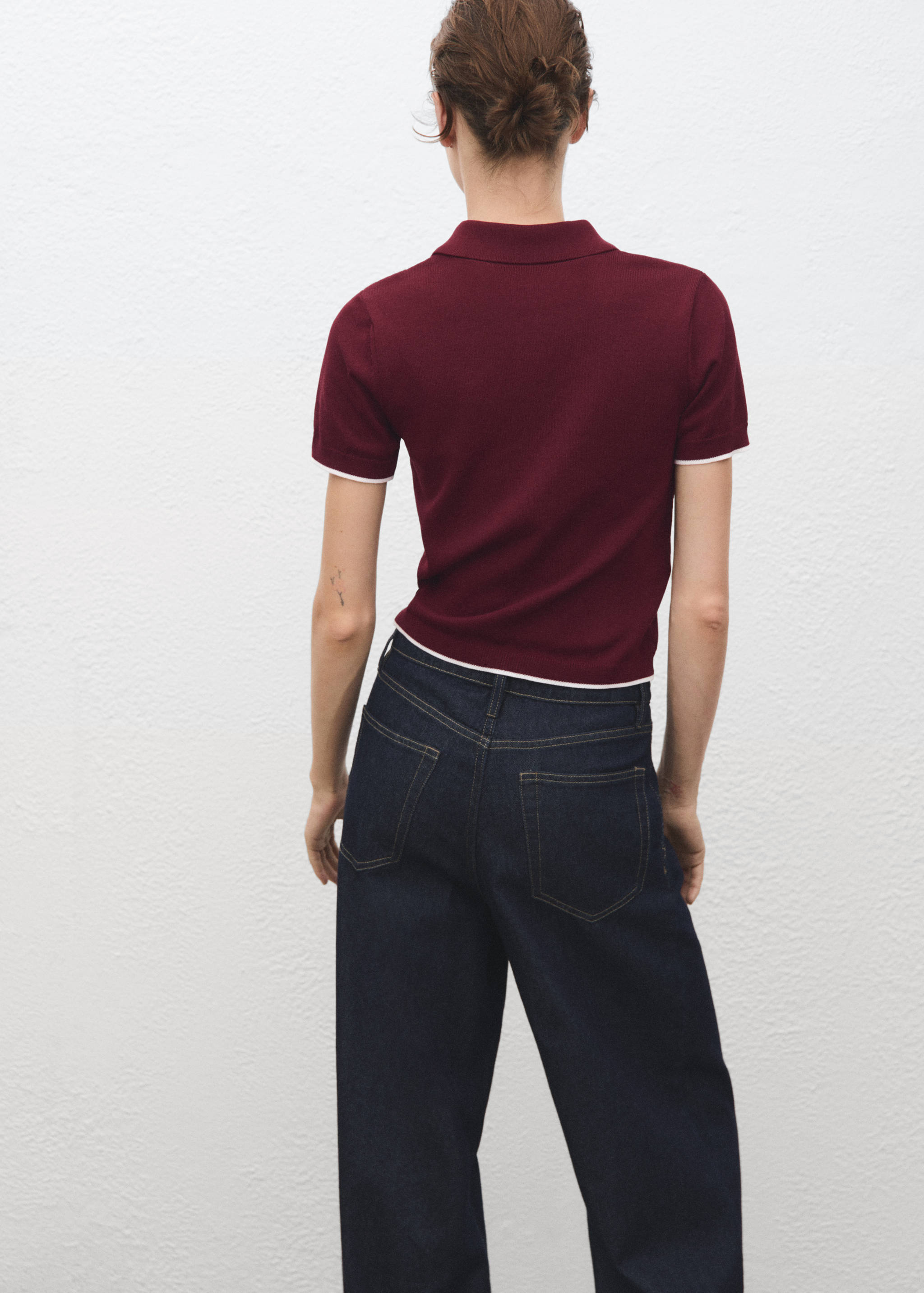 Polo-neck sweater with zipper - Reverse of the article