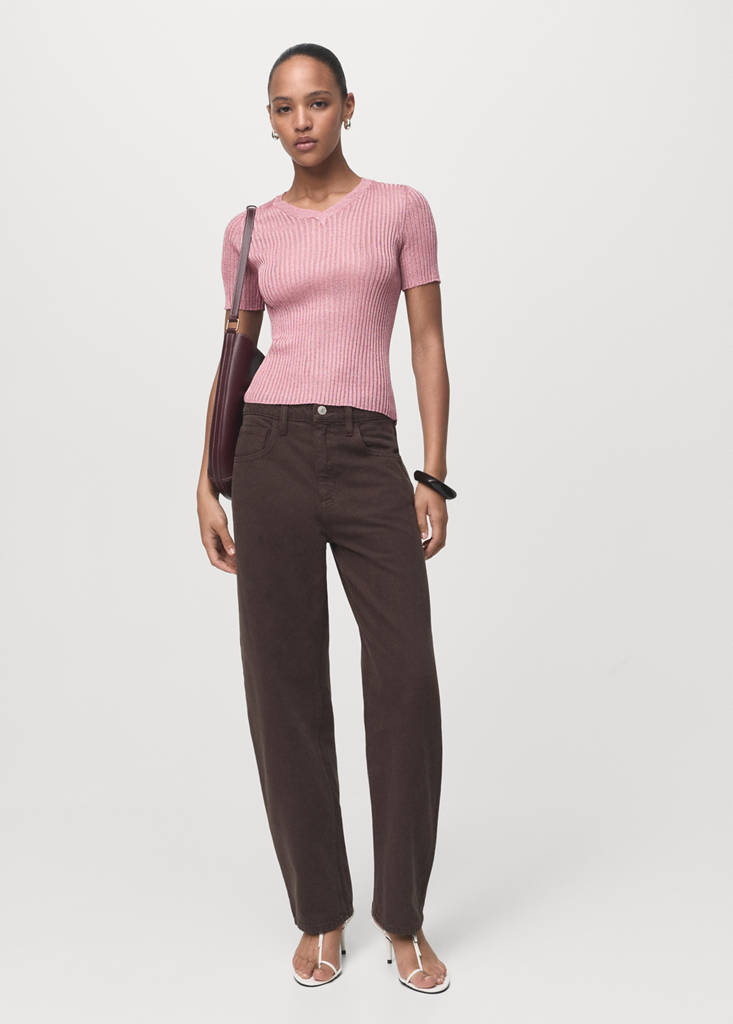 Semi-transparent lurex sweater — Pastel Pink