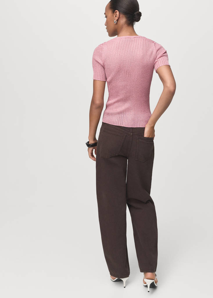 Semi-transparent lurex sweater — Pastel Pink