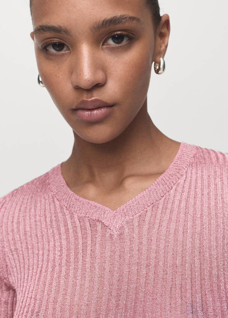 Semi-transparent lurex sweater — Pastel Pink