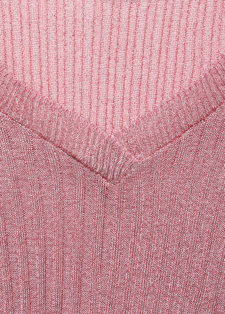 Semi-transparent lurex sweater — Pastel Pink