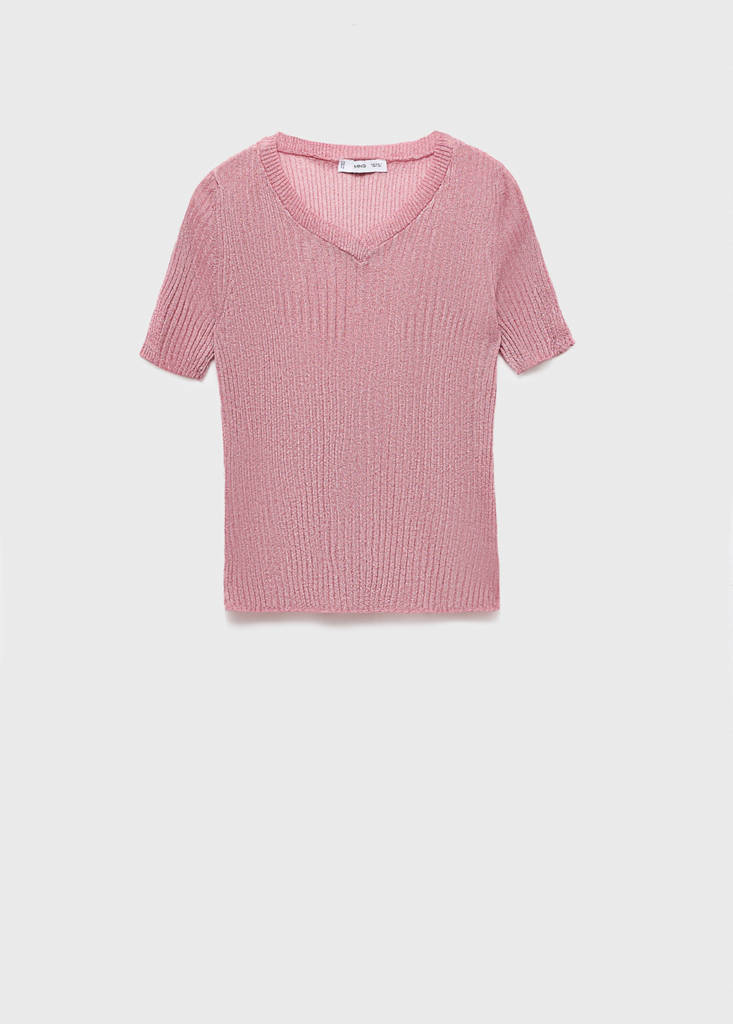Semi-transparent lurex sweater — Pastel Pink