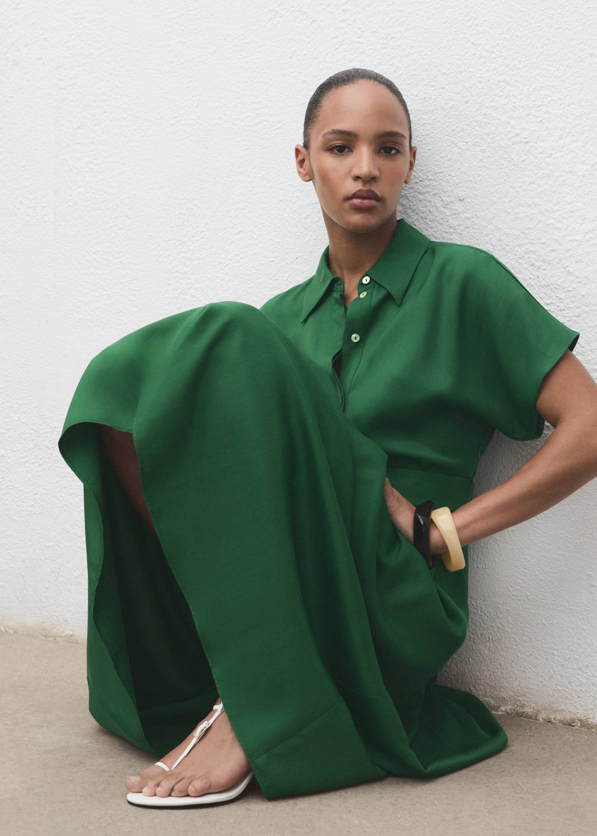 Lyocell shirt dress - Details of the article 2