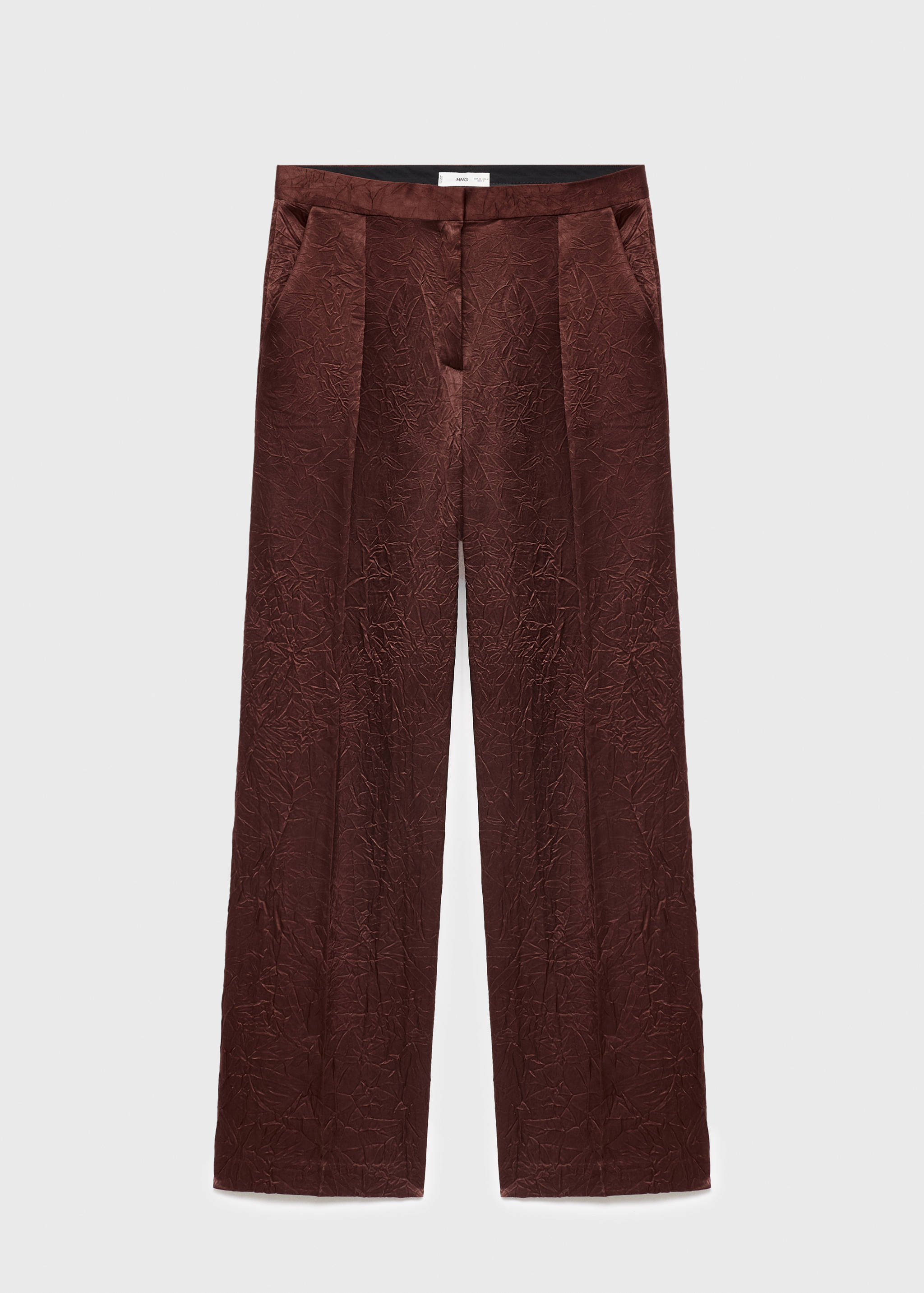 Straight-leg crinkled-effect trousers - Article without model
