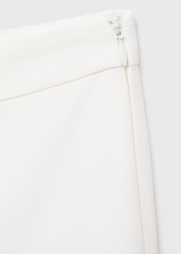 Long flared trousers — White