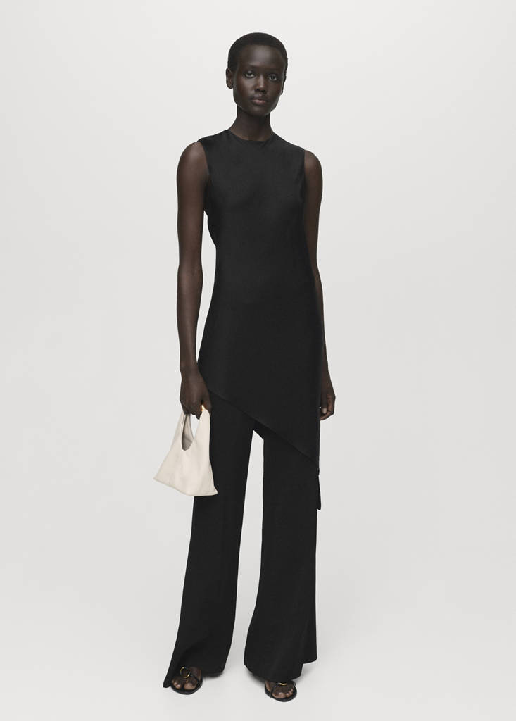 Long flared trousers — Black