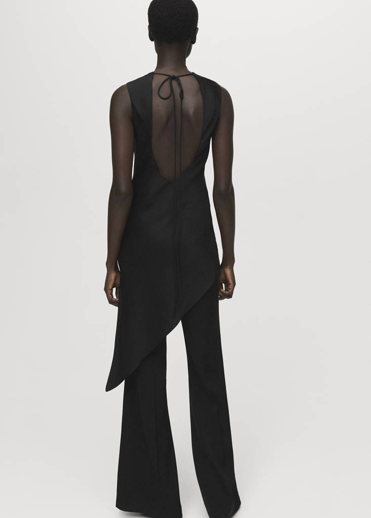 Long flared trousers — Black