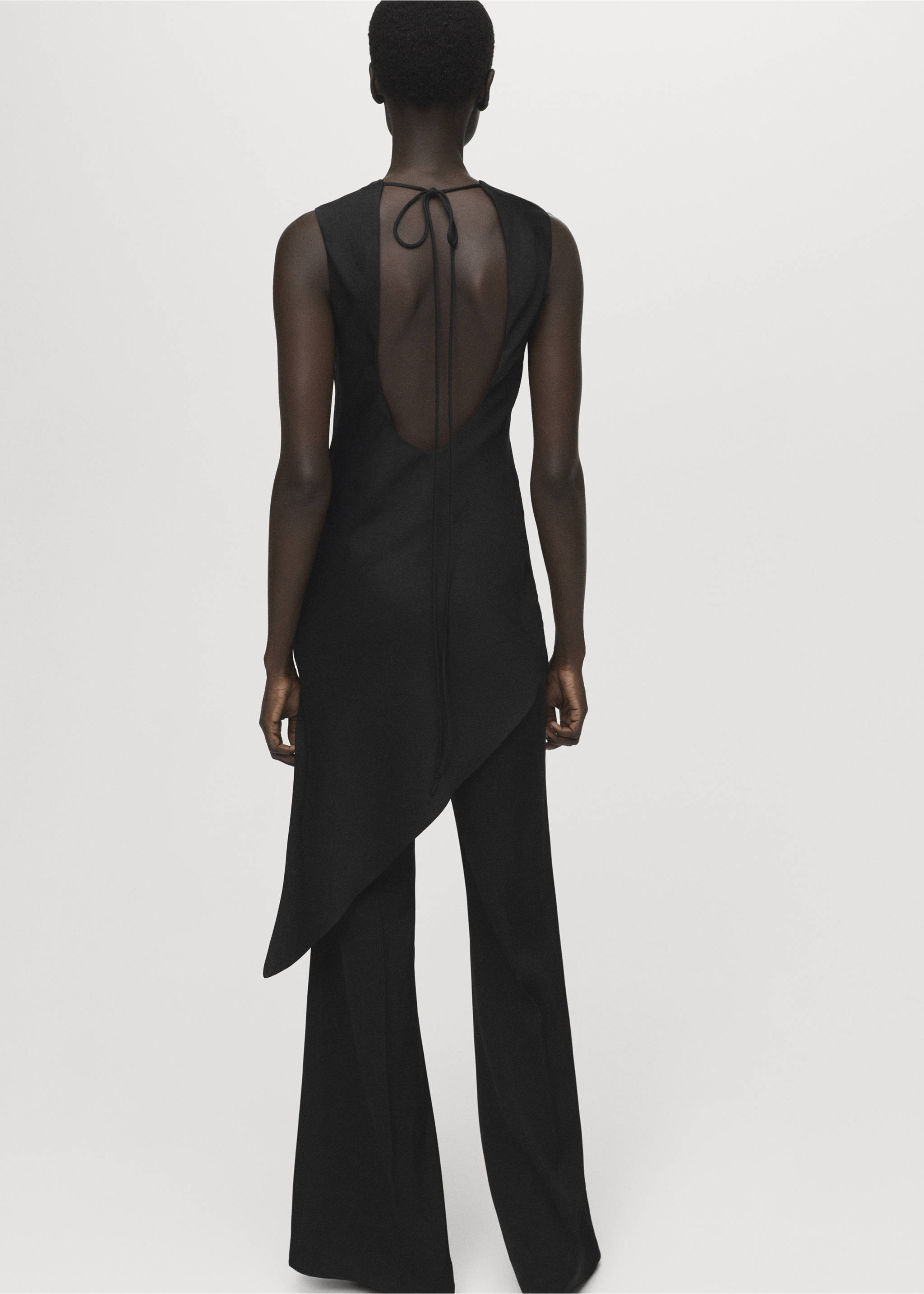 Long flared trousers - Reverse of the article, Black. Ref: 17014149-00.