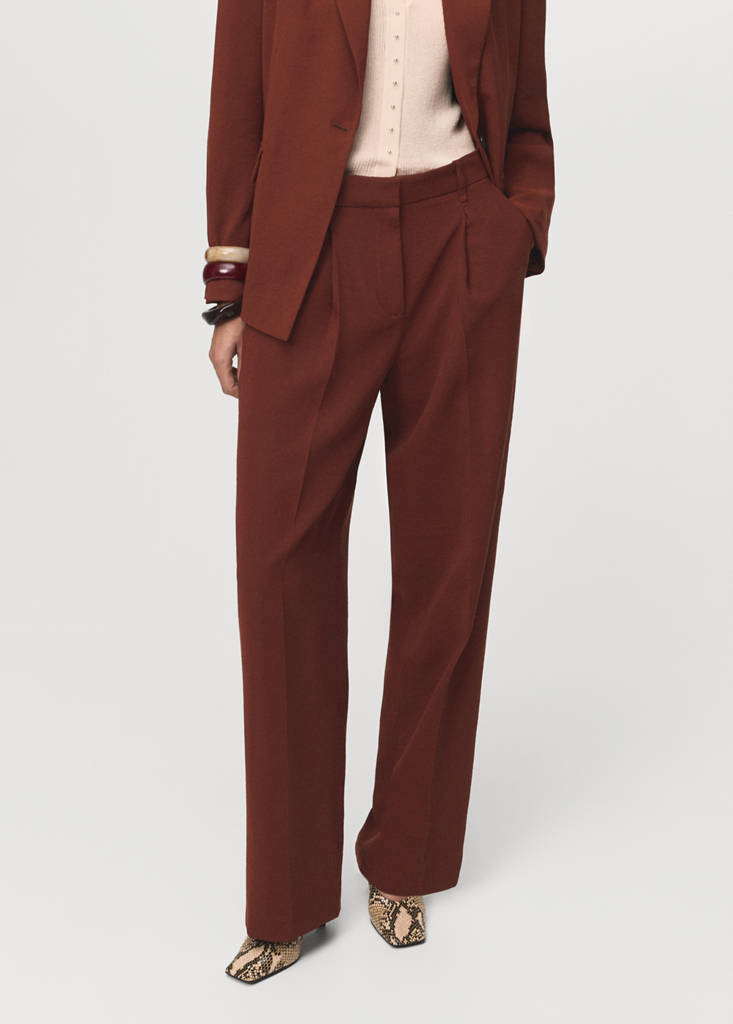 Modal straight-fit trousers — Burnt Orange
