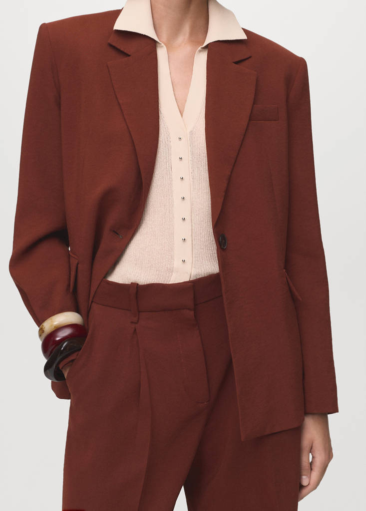 Modal straight-fit trousers — Burnt Orange
