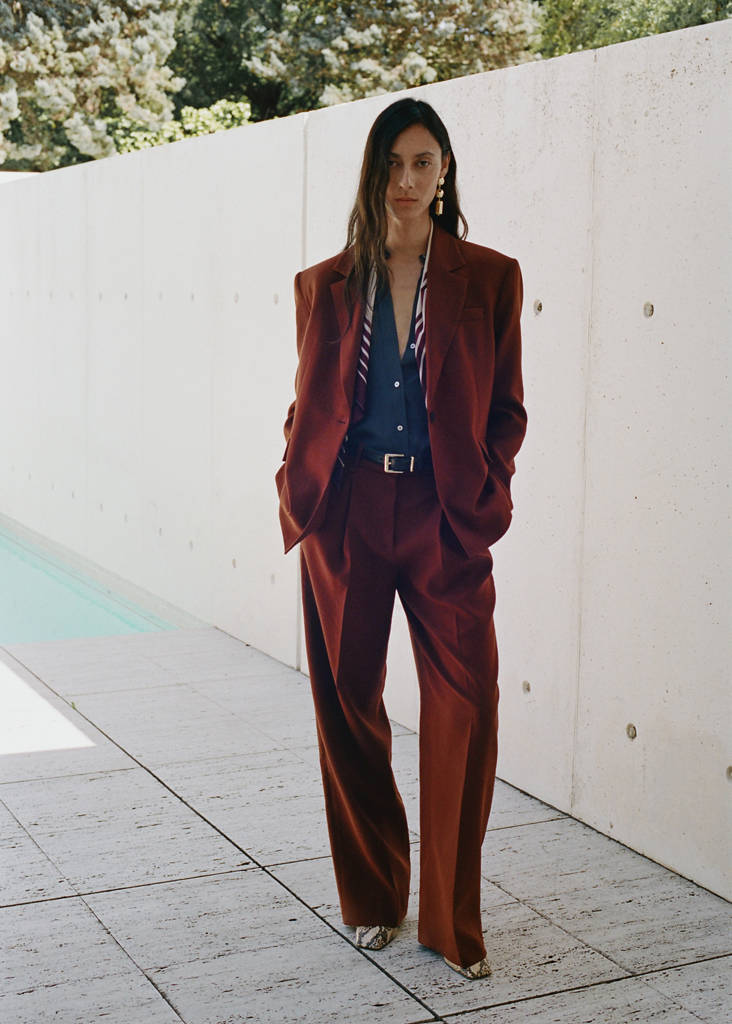 Modal straight-fit trousers — Burnt Orange