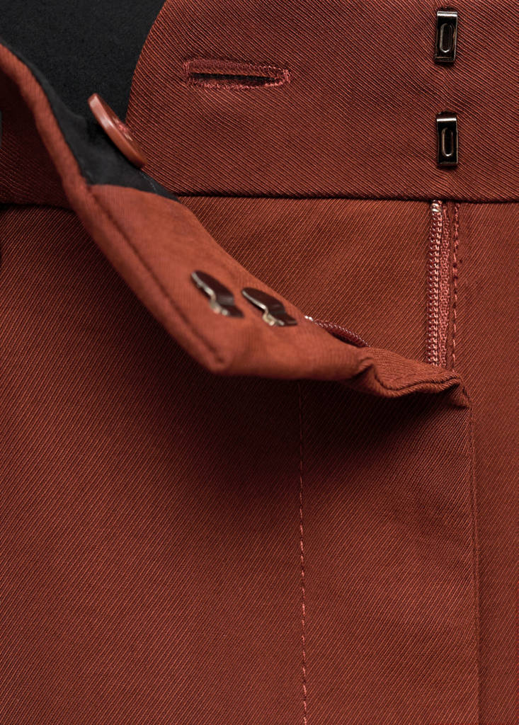 Modal straight-fit trousers — Burnt Orange
