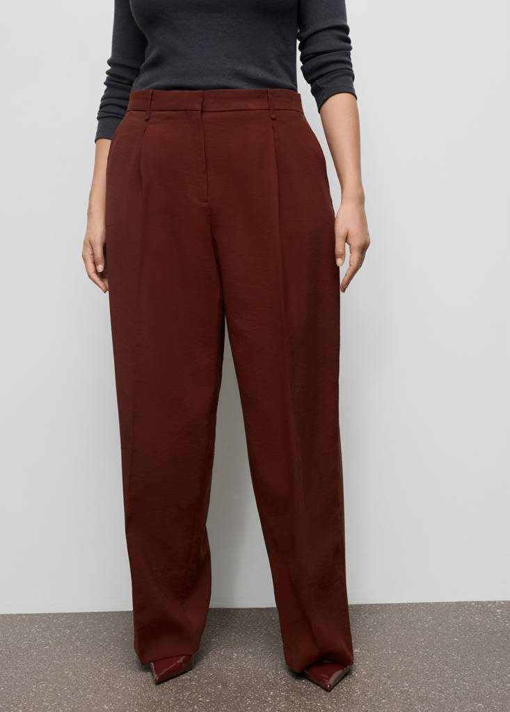 Modal straight-fit trousers — Burnt Orange