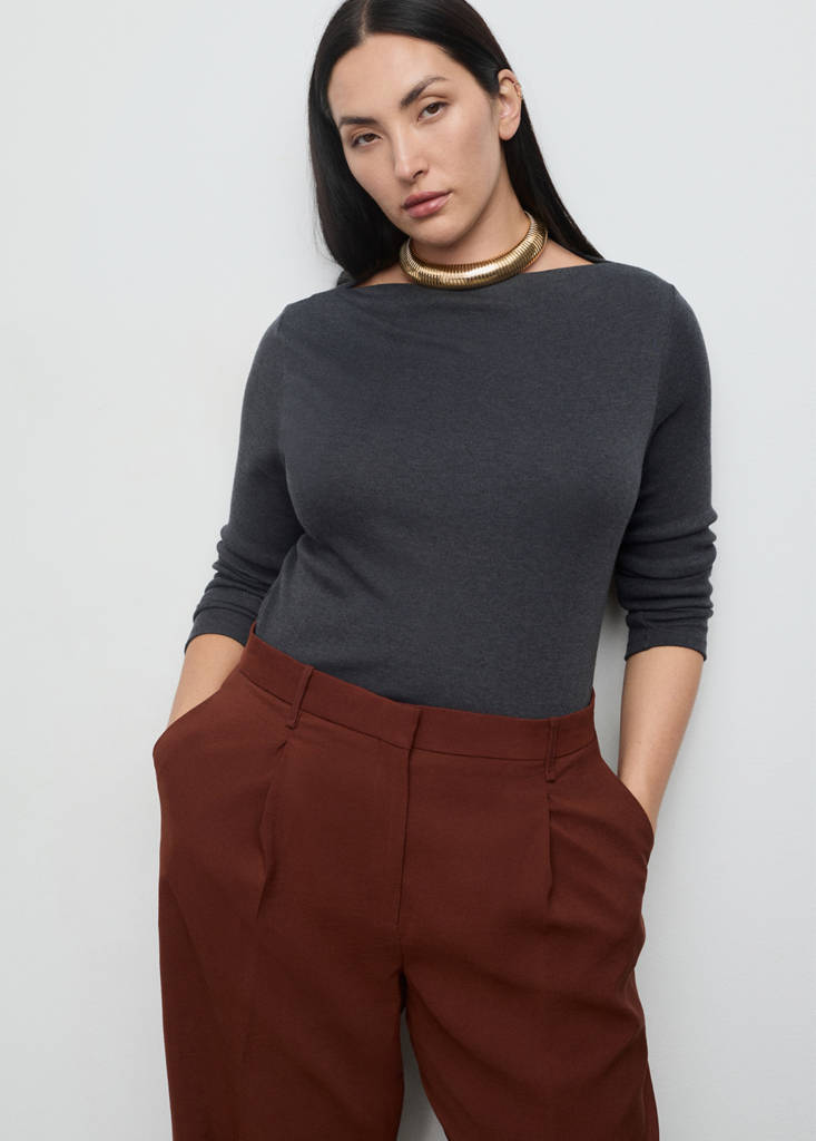 Modal straight-fit trousers — Burnt Orange