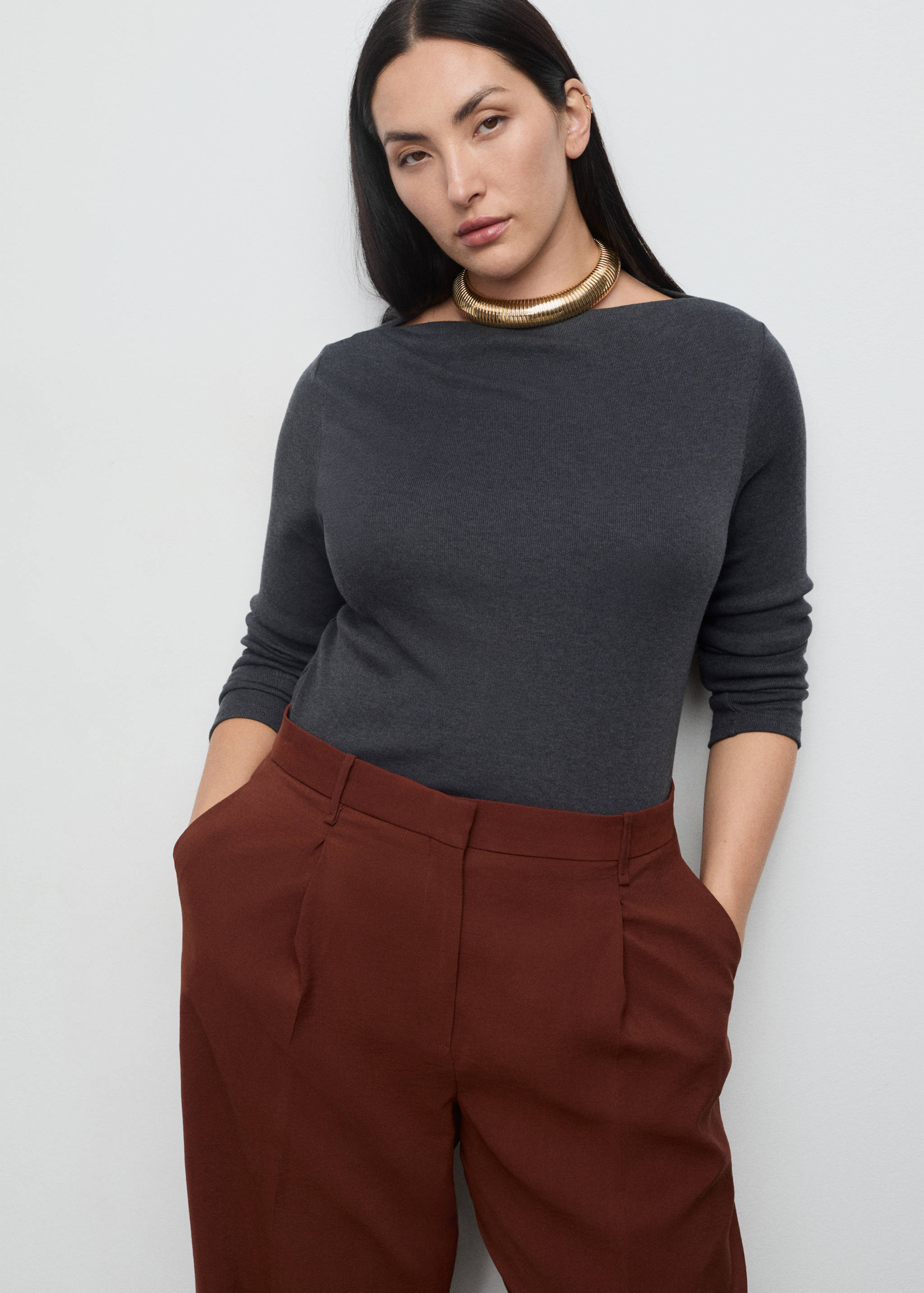 Calças retas de modal - Pormenor do artigo 4