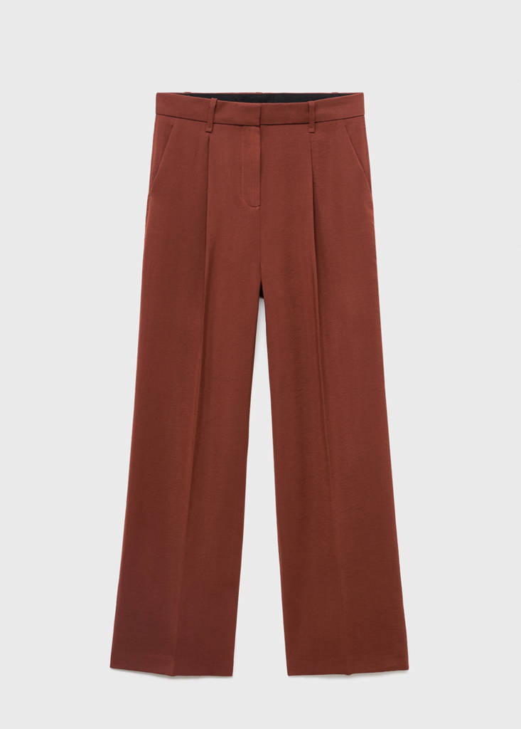 Modal straight-fit trousers — Burnt Orange