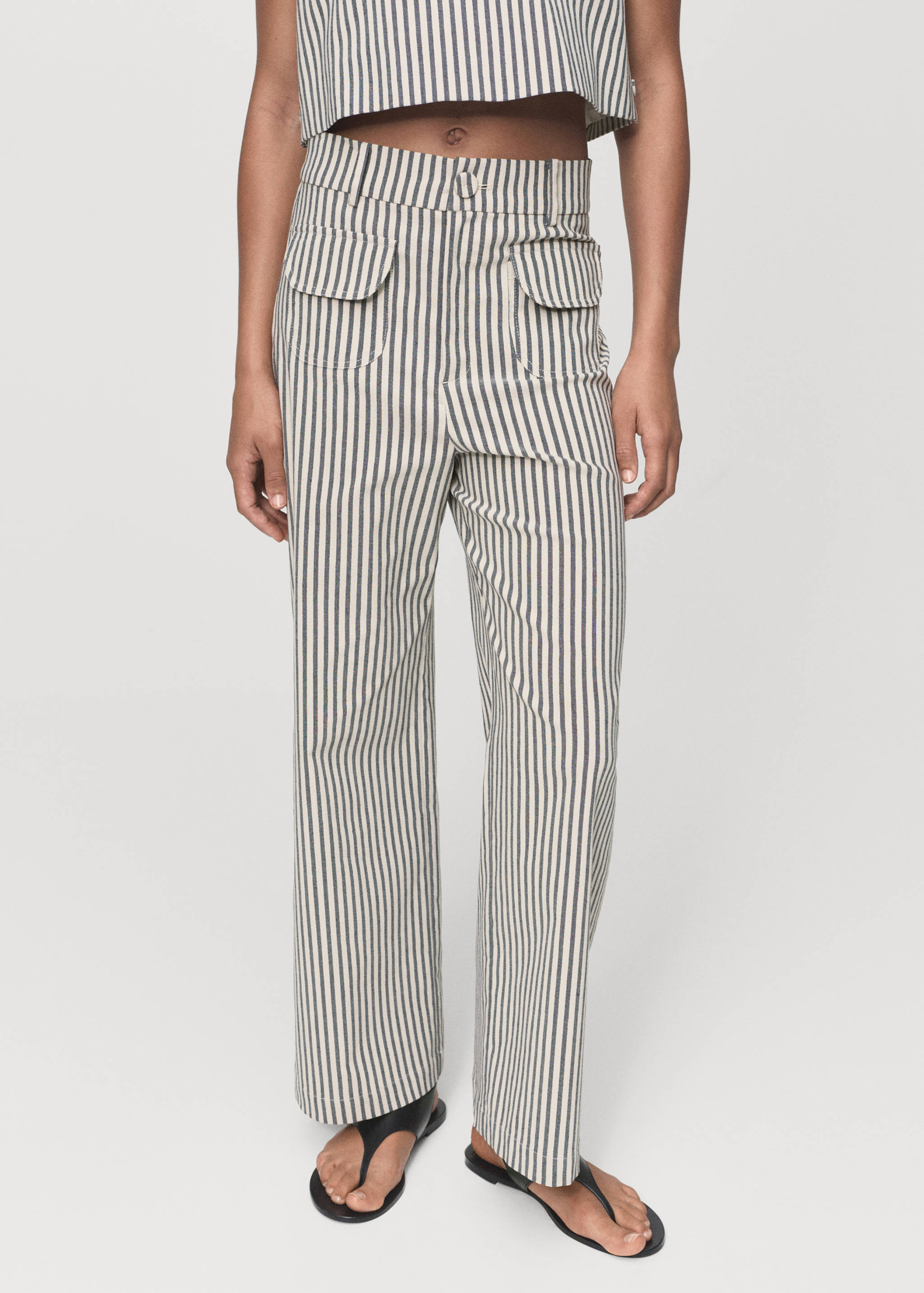 Striped pants with pockets - Medium plane