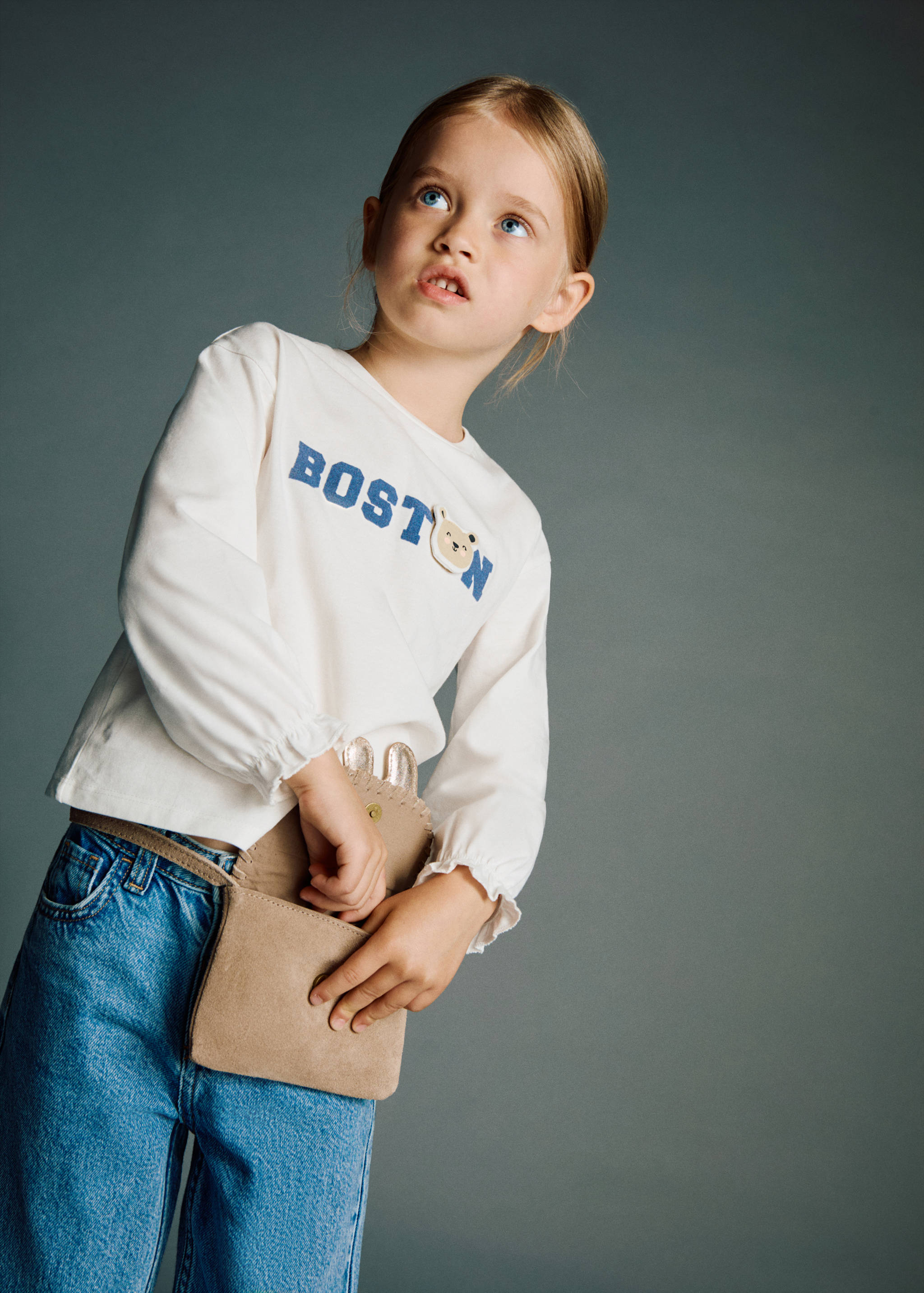 تيشيرت أطفال من القطن المطرز - رؤية عامة