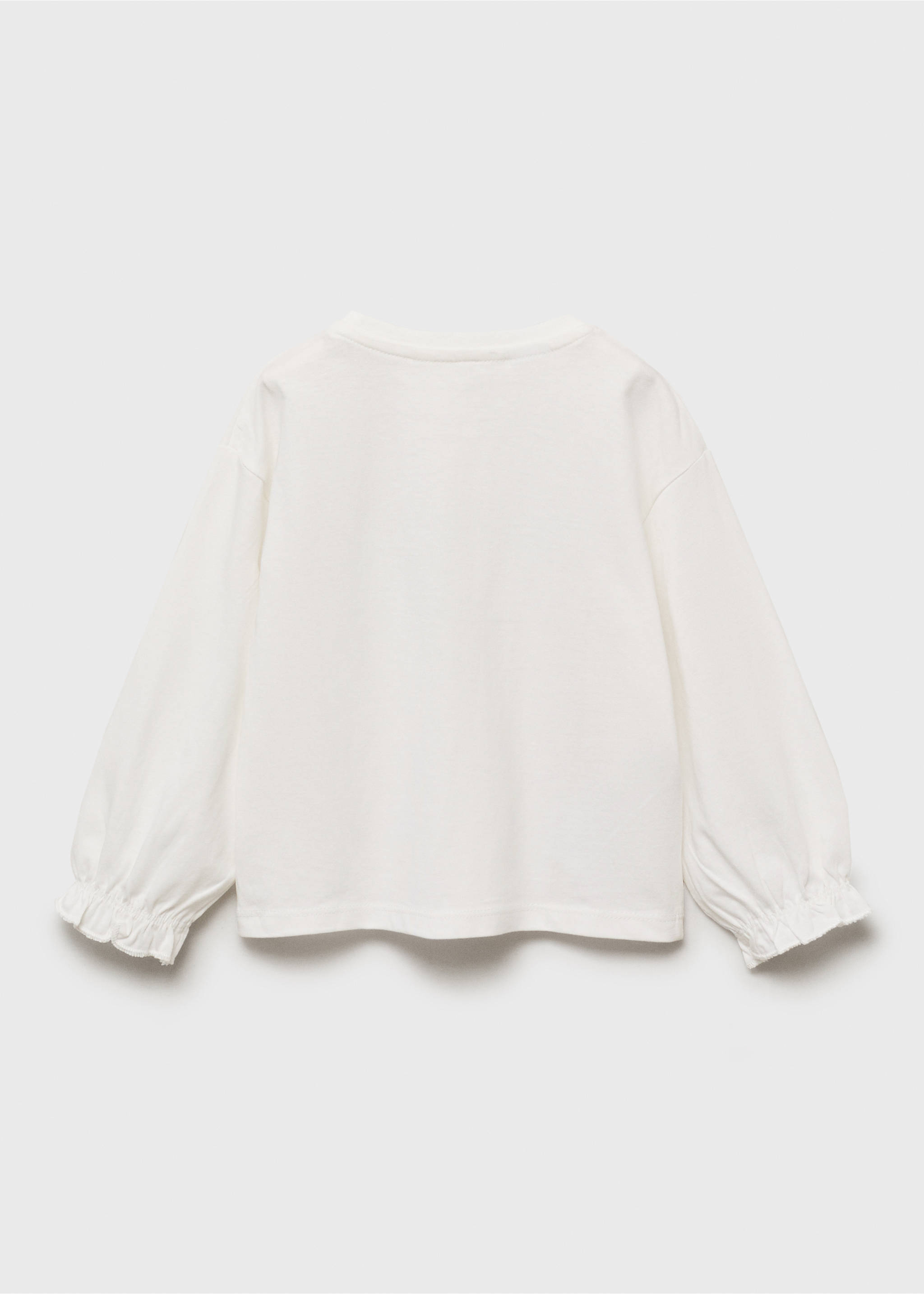 Children's embroidered cotton t-shirt - Reverse of the article, Off White. Ref: 17014425-00.