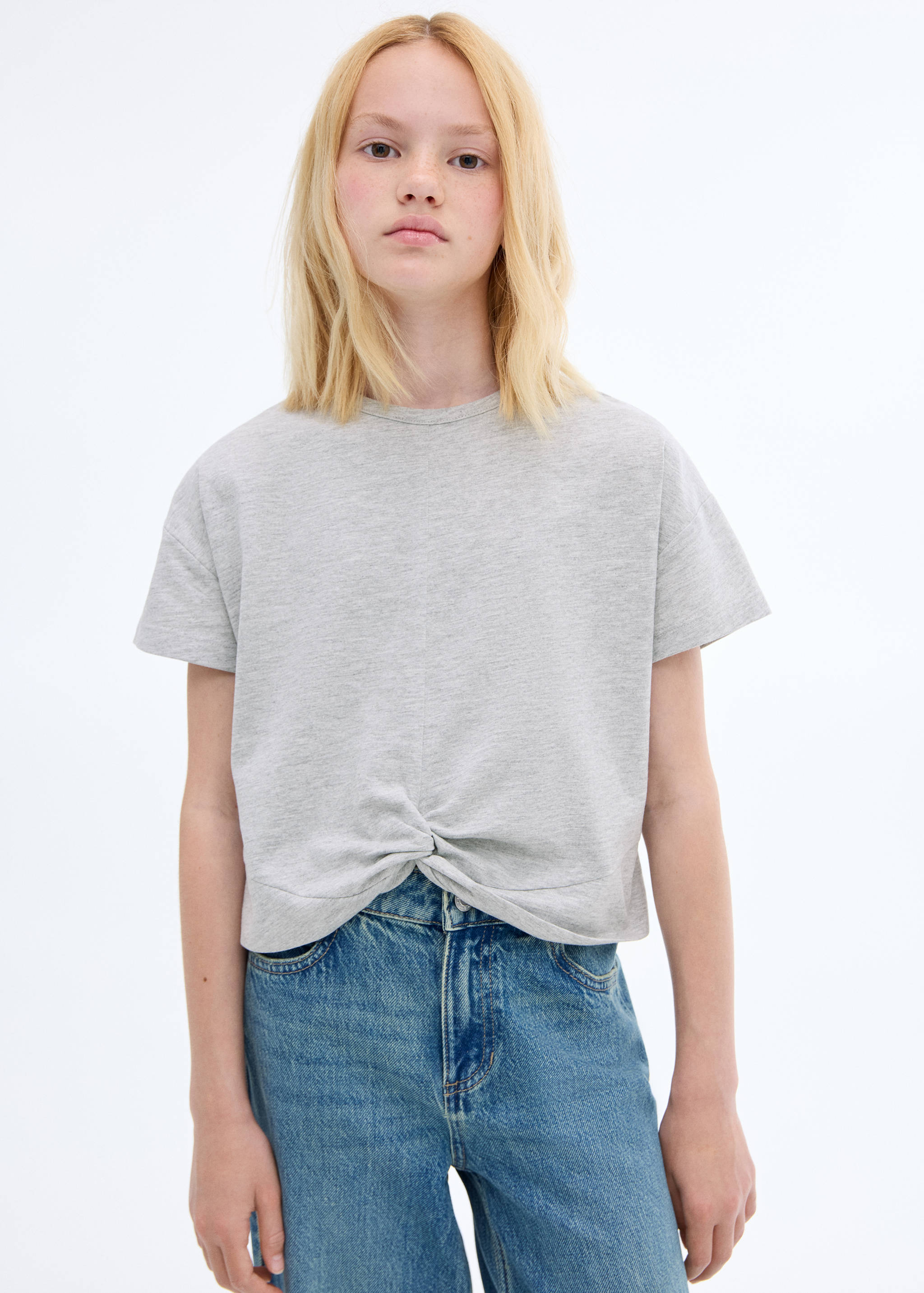 T-shirt coton nœud - Plan moyen