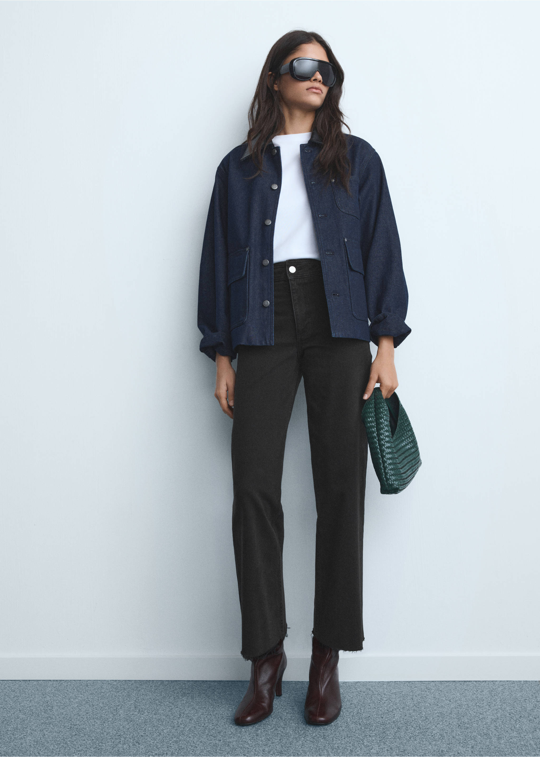 Catherin high-waist culottejeans - Overzichtstekening, Black denim. Ref: 17014427-00.