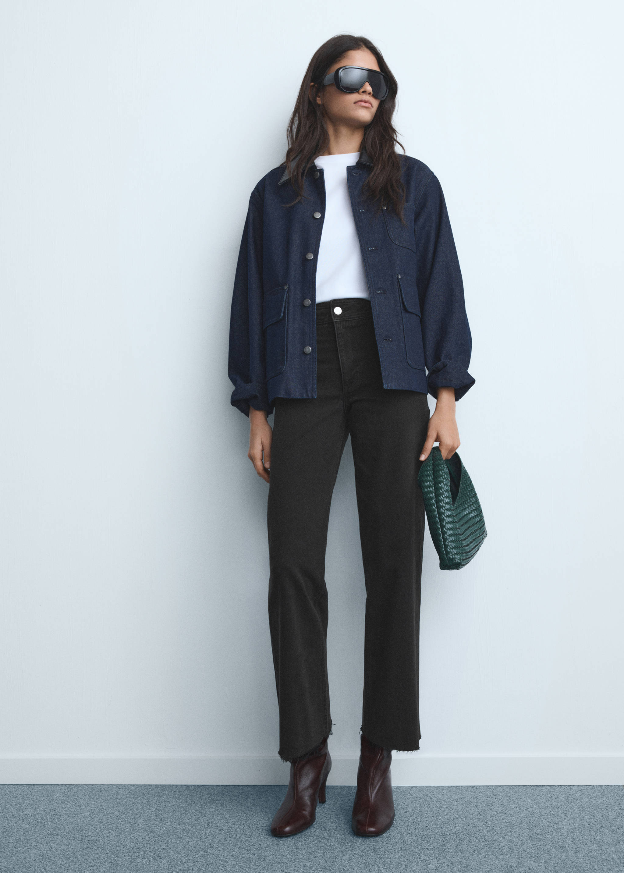 Catherin culotte fazonú, magas derekú farmernadrág - Általános sík