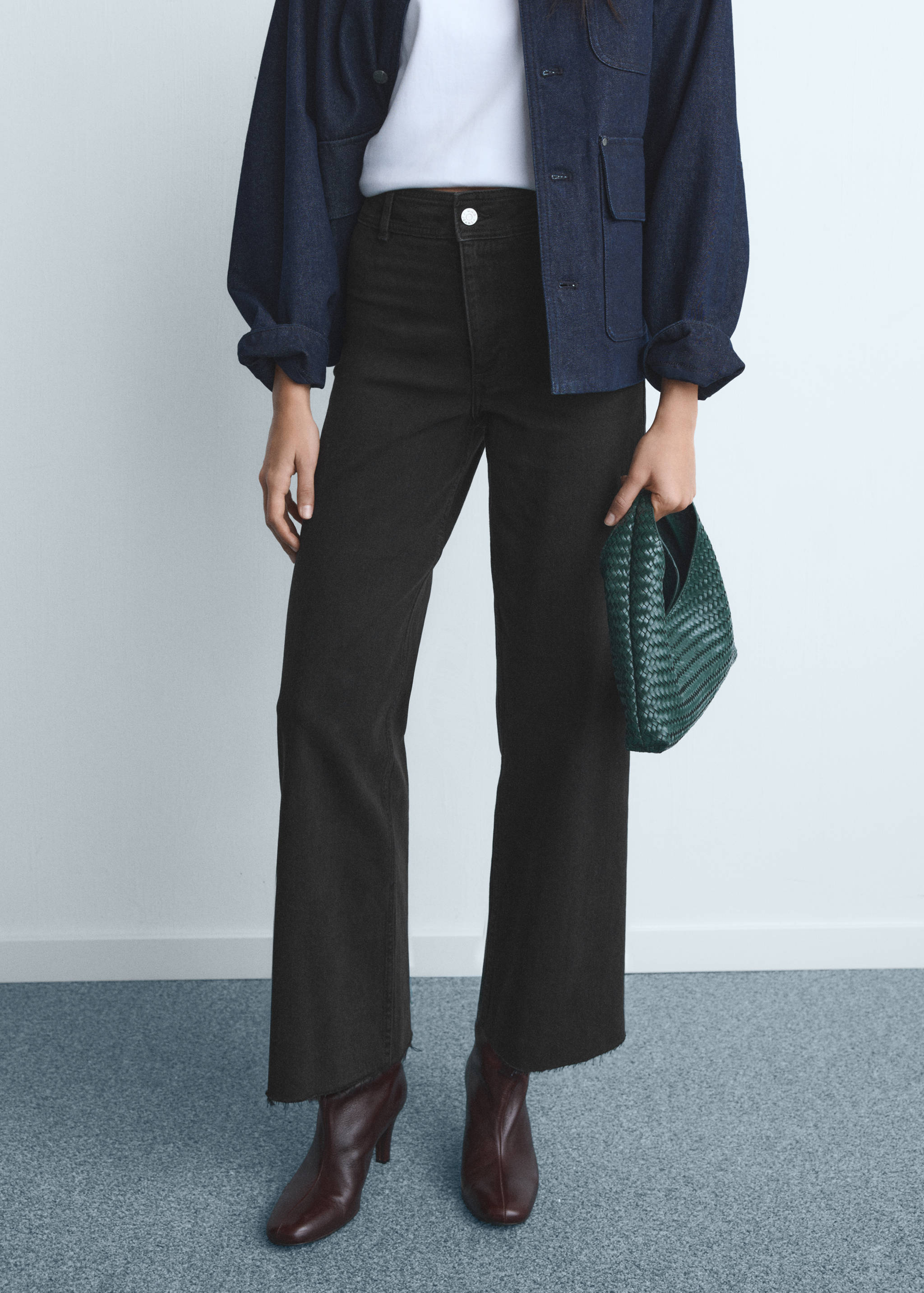 Catherin culotte fazonú, magas derekú farmernadrág - Felezősík