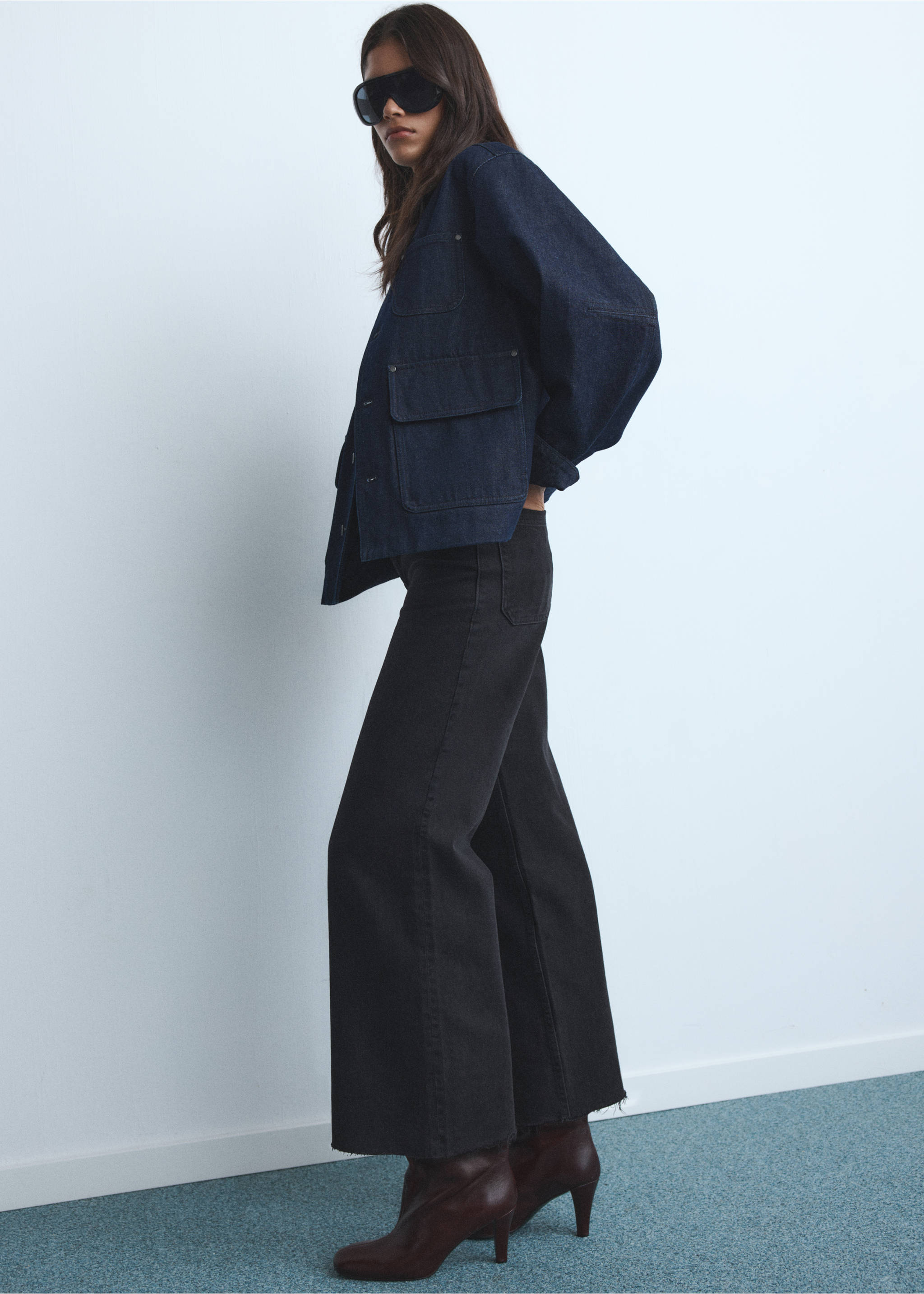 Catherin high-waist culottejeans - Detail van het artikel 1, Black denim. Ref: 17014427-00.