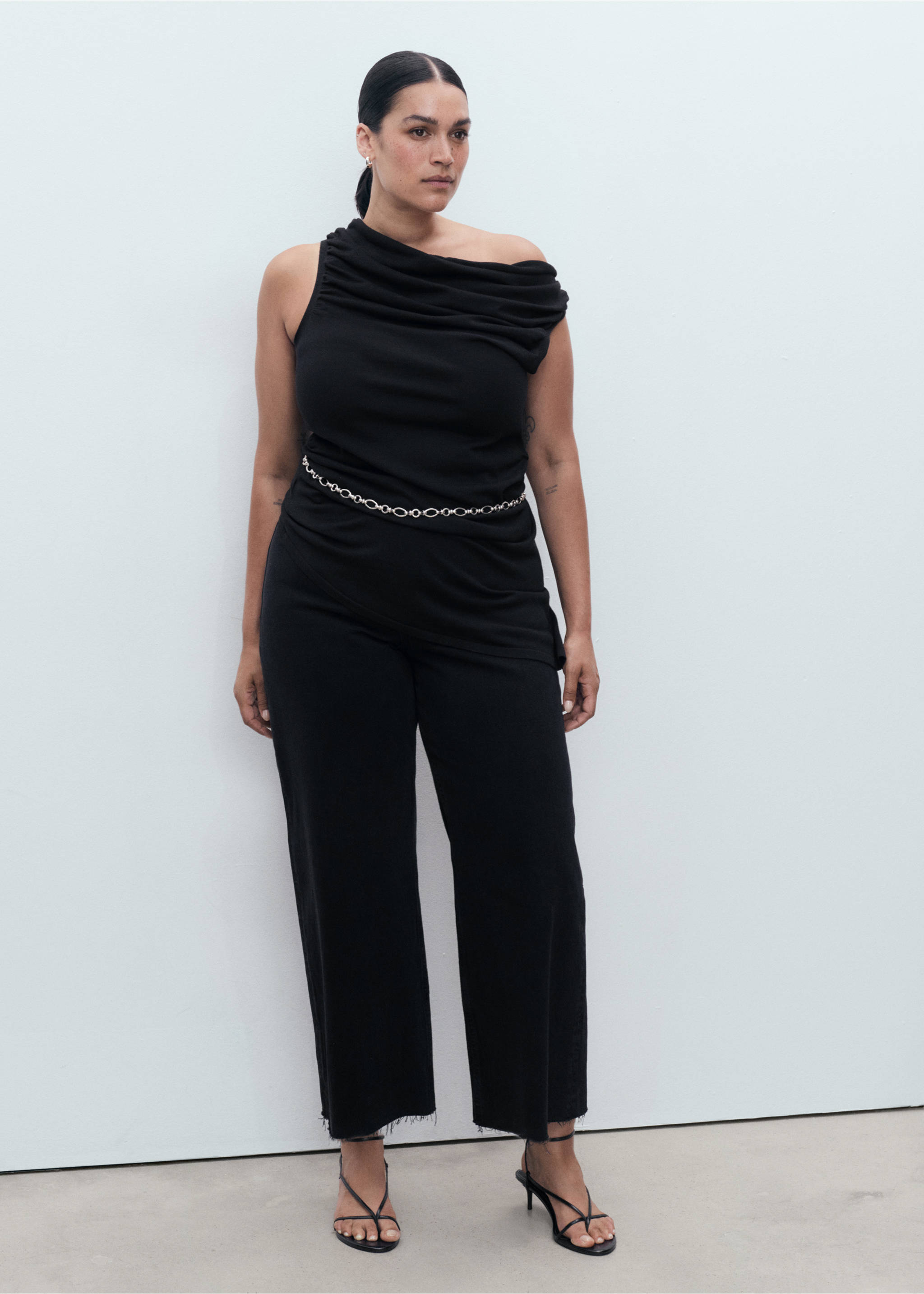 Catherin high-waist culottejeans - Detail van het artikel 3, Black denim. Ref: 17014427-00.