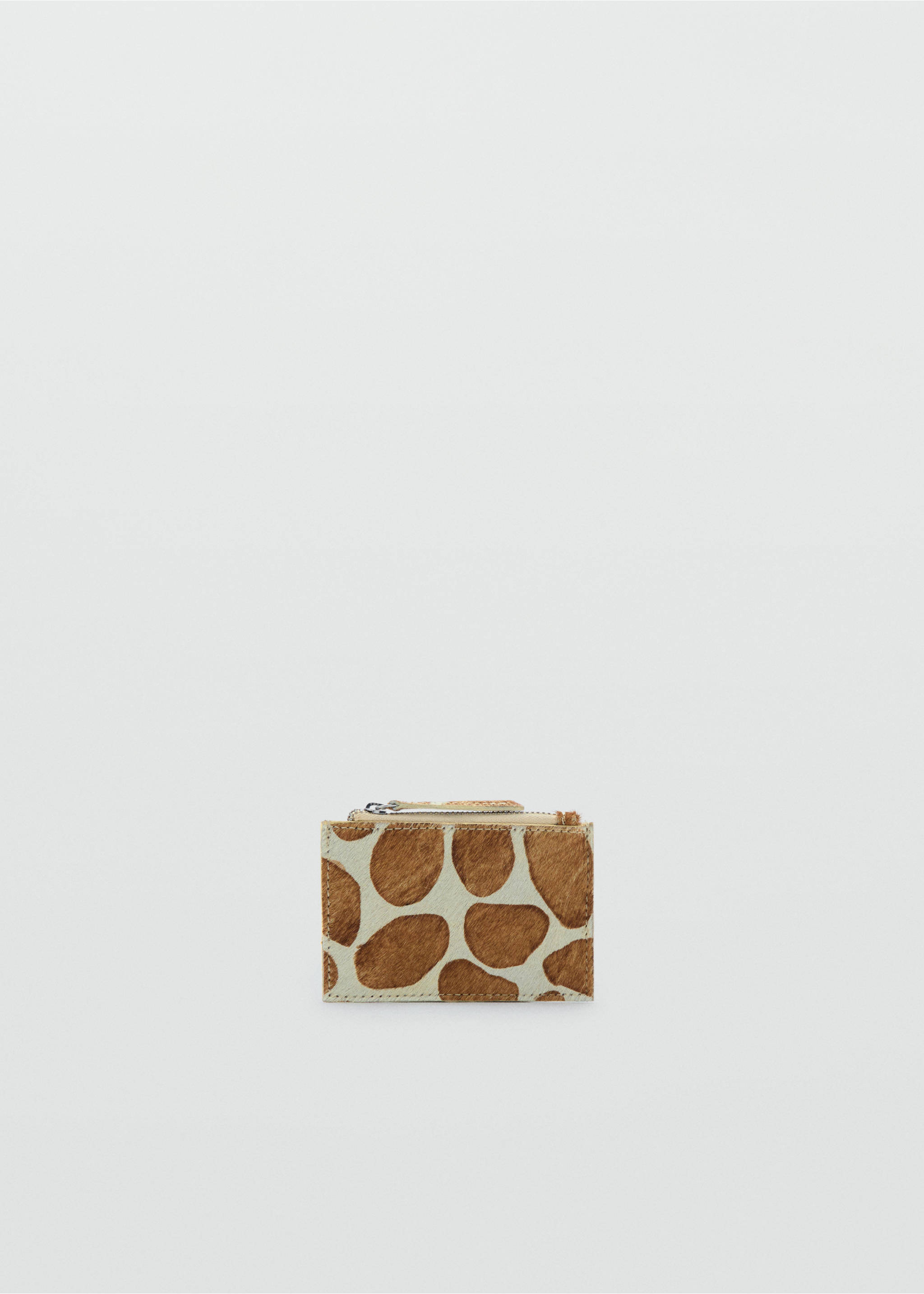 Кожаный кошелек с анималистическим принтом - Изделие без модели, Песочный. Ref: 17014428-00.