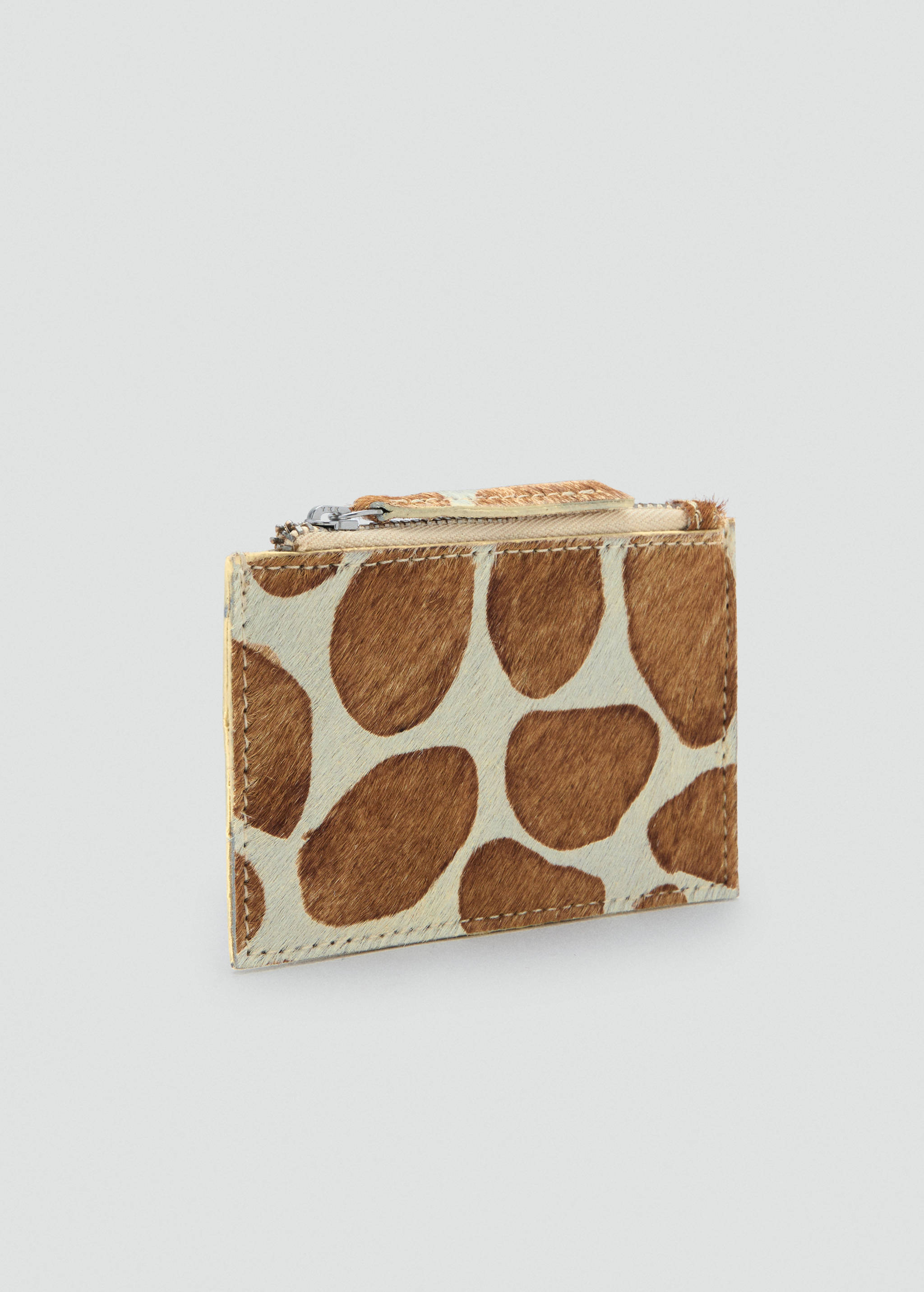 محفظة جلدية بطبعة حيوان - رؤية وسط