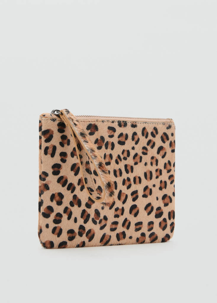 Leopard-print purse — Sand