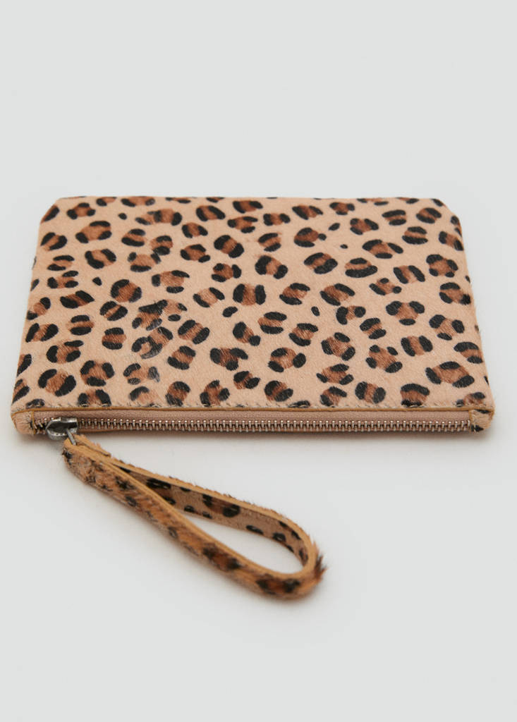 Leopard-print purse — Sand