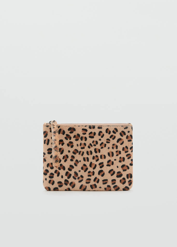 Leopard-print purse — Sand