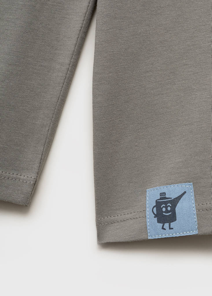 Printed cotton-blend T-shirt — Grey