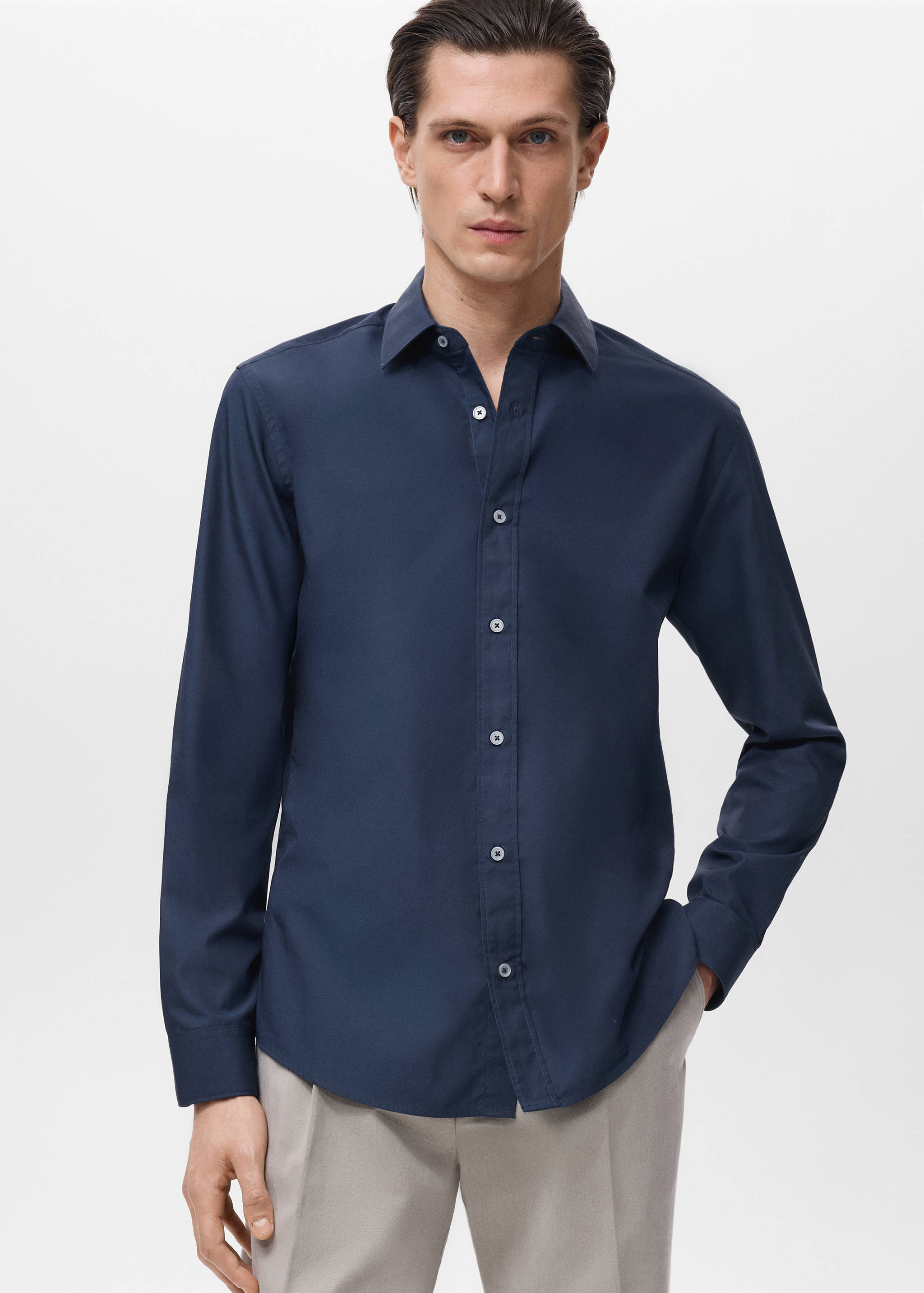 Regular-fit 100% cotton shirt - Medium plane