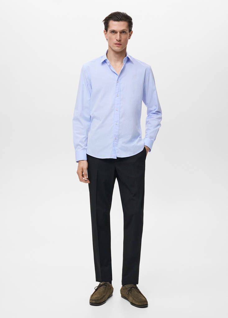 Regular-fit 100% cotton shirt — Sky Blue