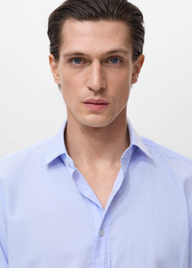 Regular-fit 100% cotton shirt — Sky Blue