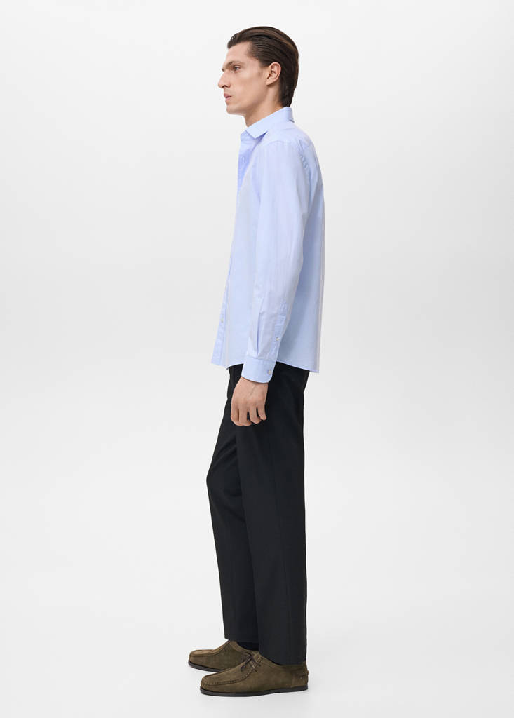 Regular-fit 100% cotton shirt — Sky Blue