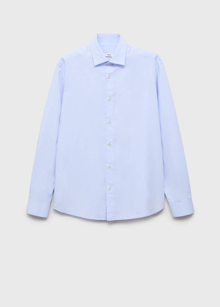 Regular-fit 100% cotton shirt — Sky Blue