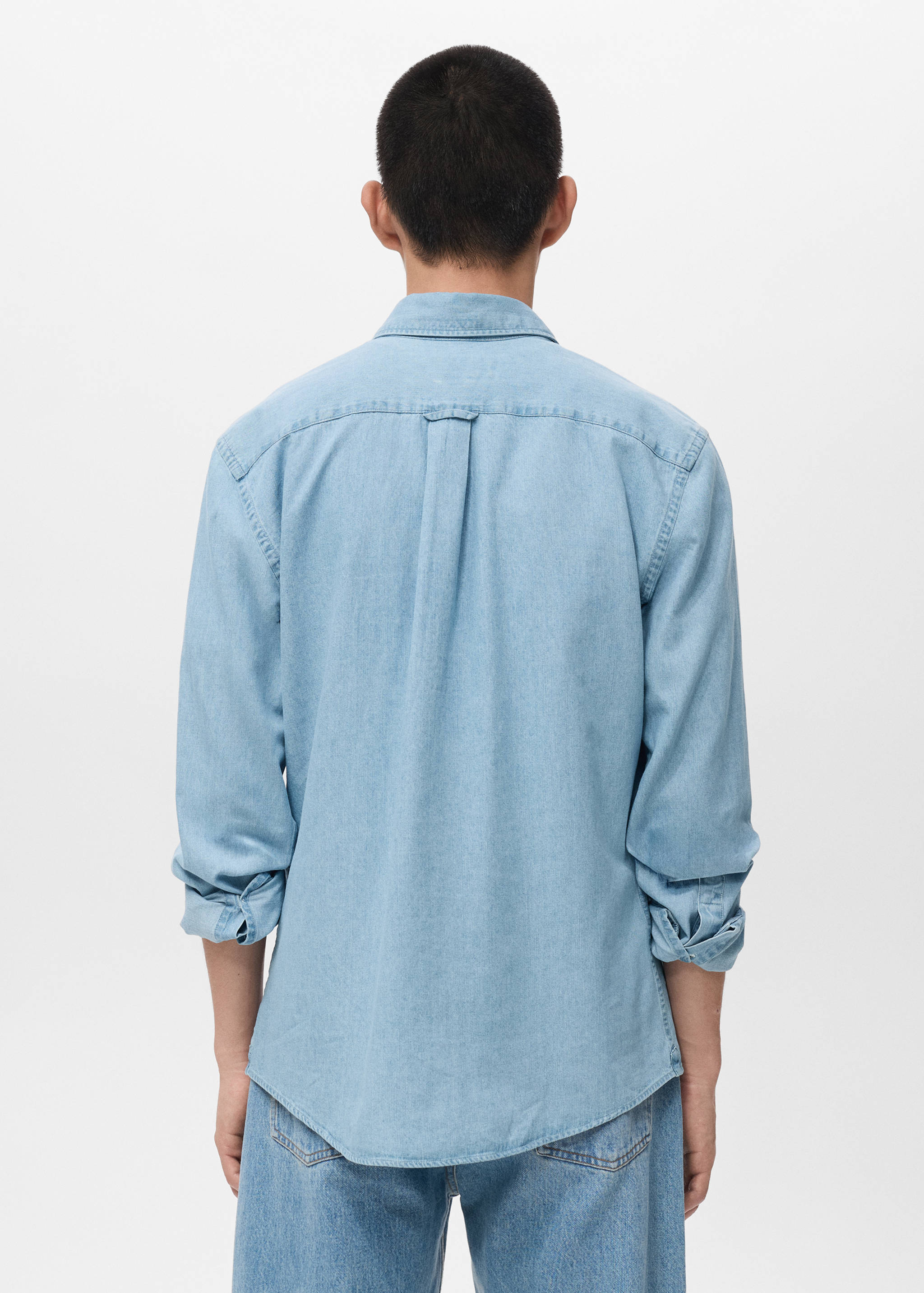 Regular fit denim shirt - Reverse of the article