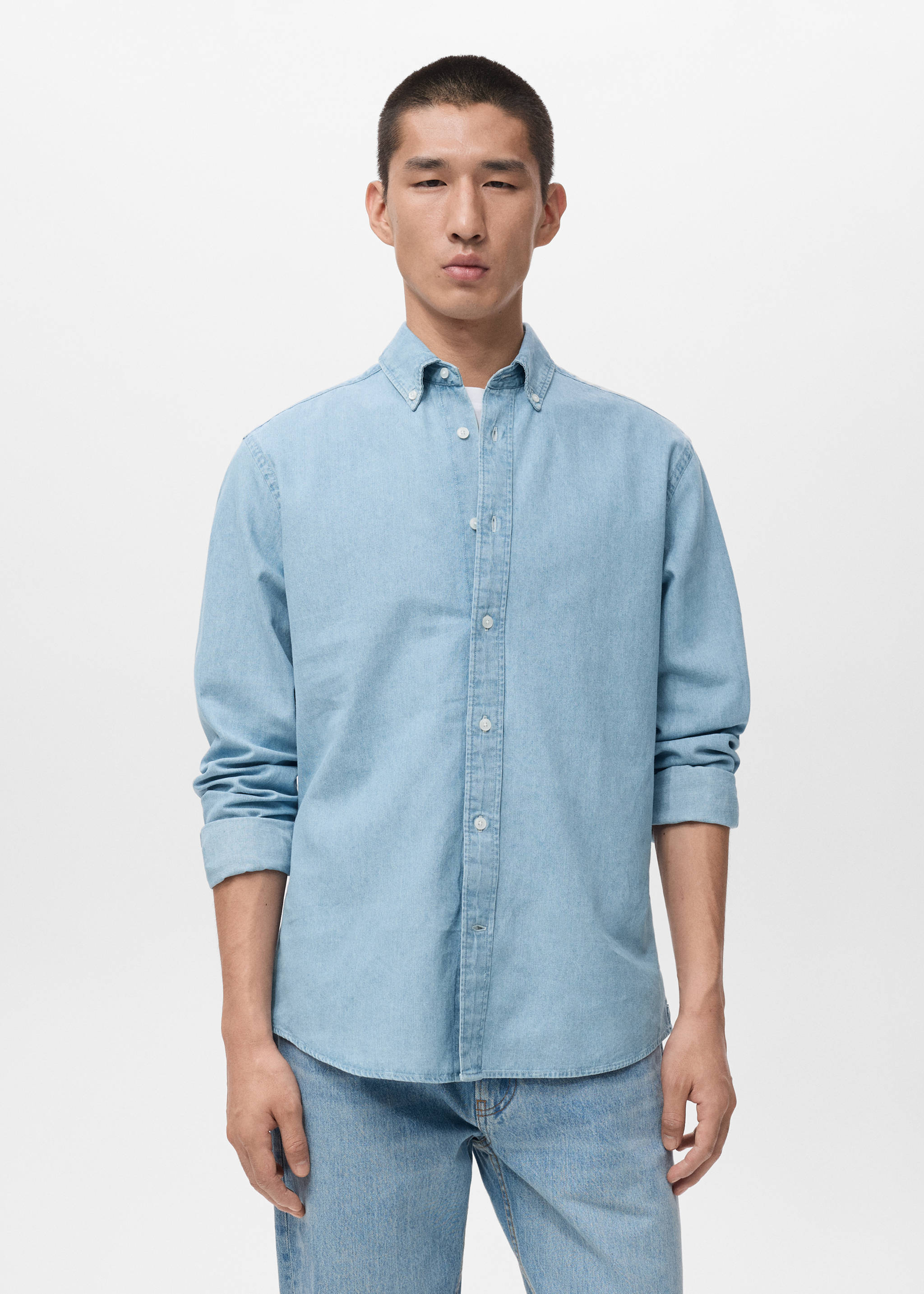 Regular fit denim shirt - Details of the article 1