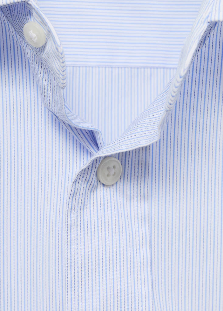 Regular fit striped cotton shirt — White