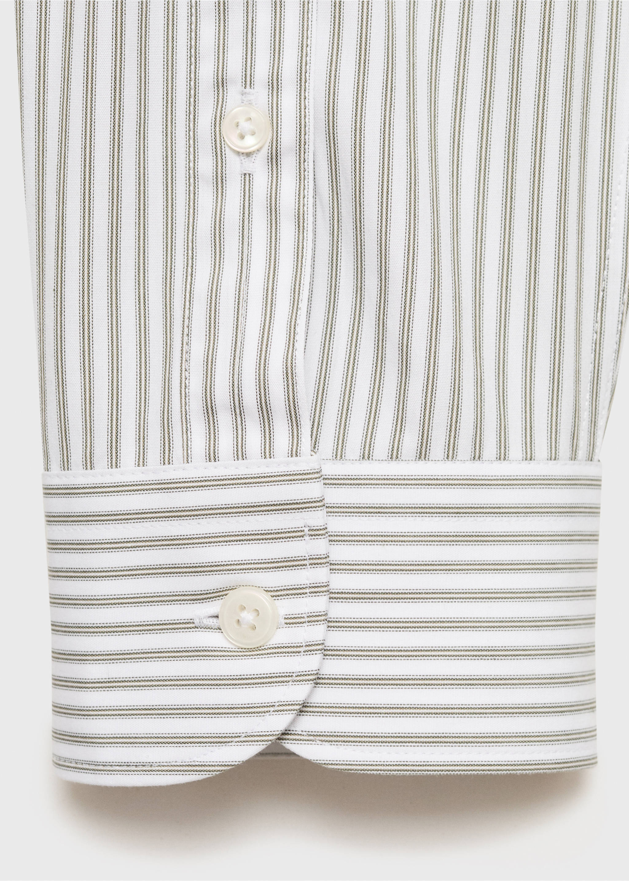 Рубашка regular fit из хлопка в полоску - Деталь изделия 0, Хаки. Ref: 17014438-00.