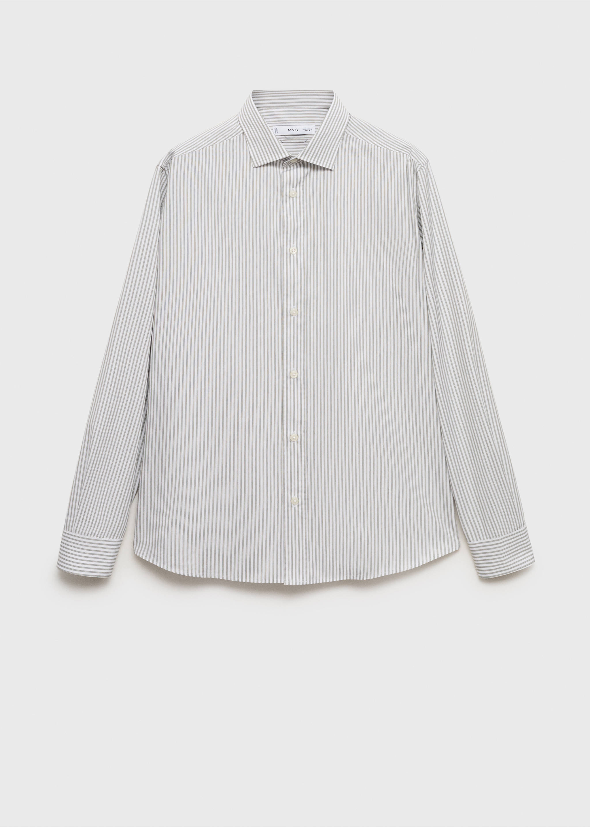 Рубашка regular fit из хлопка в полоску - Изделие без модели, Хаки. Ref: 17014438-00.