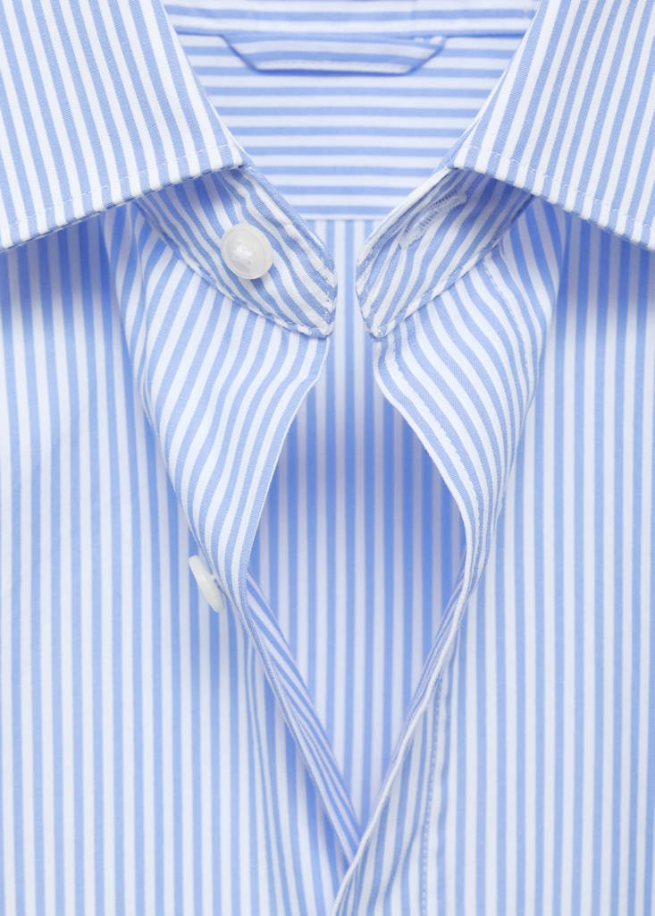 Regular fit striped cotton shirt — Sky Blue