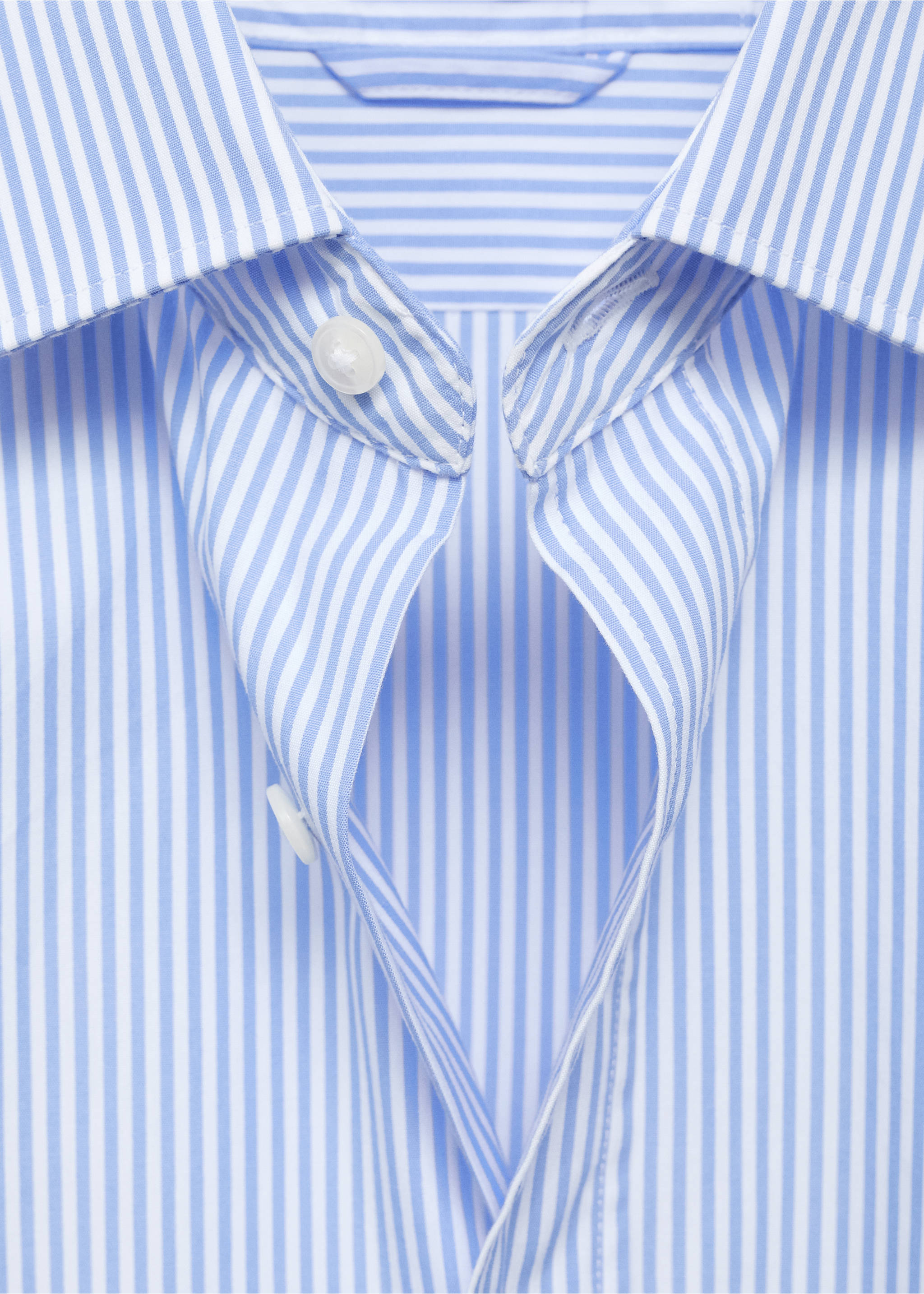 Рубашка regular fit из хлопка в полоску - Деталь изделия 8, Небесно-голубой. Ref: 17014438-00.
