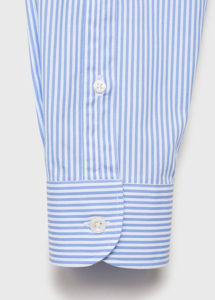 Regular fit striped cotton shirt — Sky Blue