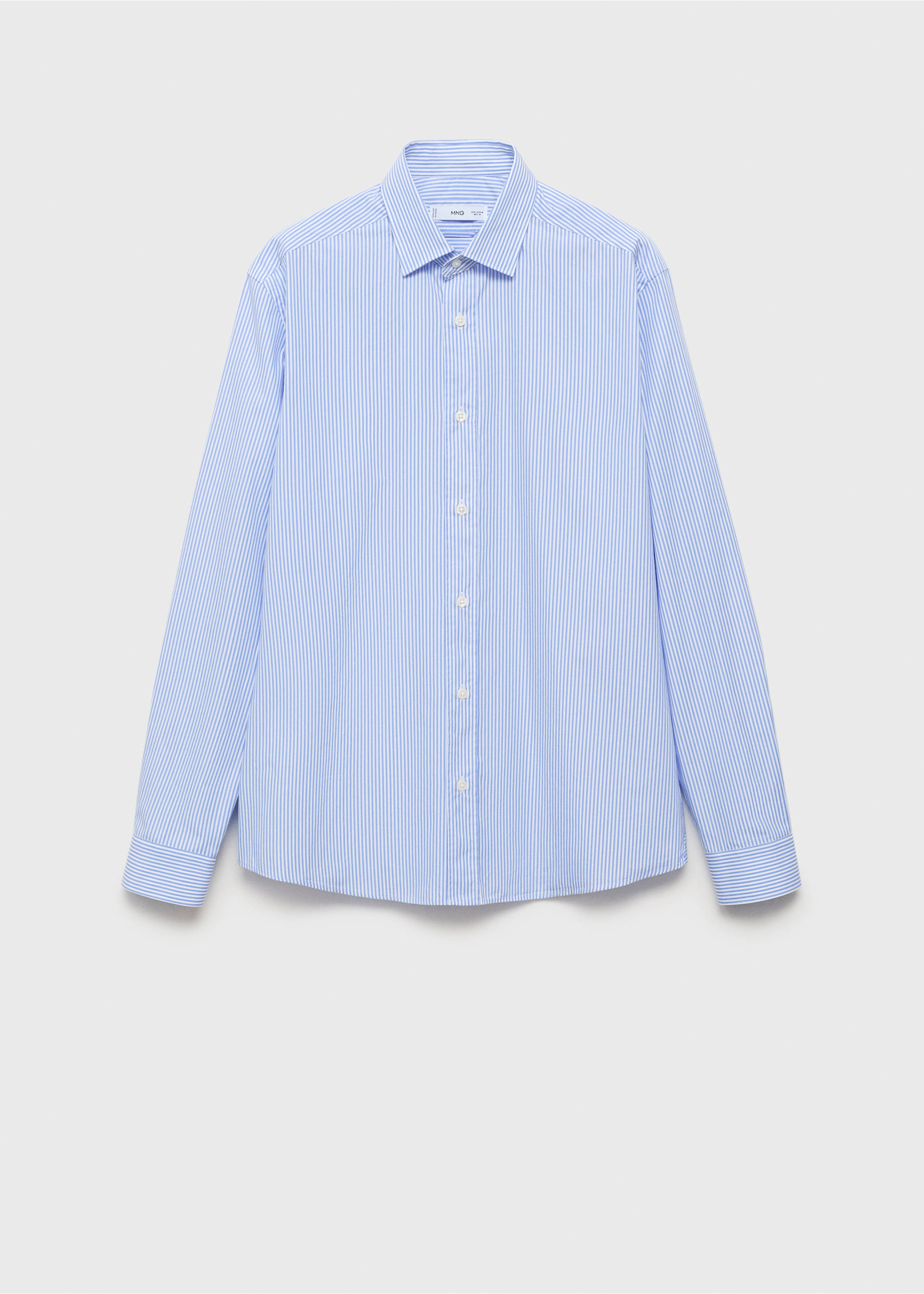 Рубашка regular fit из хлопка в полоску - Изделие без модели, Небесно-голубой. Ref: 17014438-00.